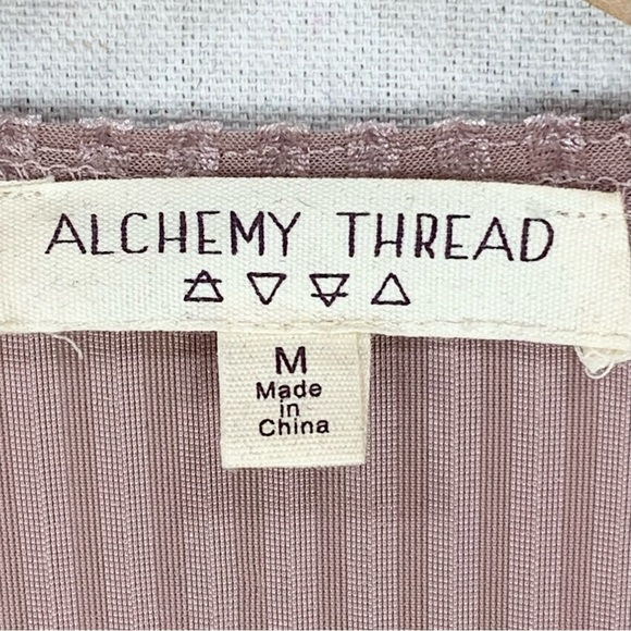 Alchemy Thread~Women’s Boho Ribbed‎ Velvet Stripe Kimono/Duster~Dusty Mauve~Sz M - Picture 4 of 12